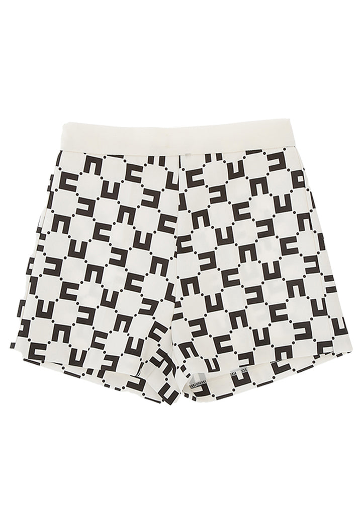 Elisabetta Franchi shorts bianchi/neri bambina in crépe