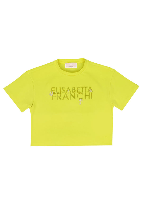 Elisabetta Franchi t-shirt gialla bambina in cotone