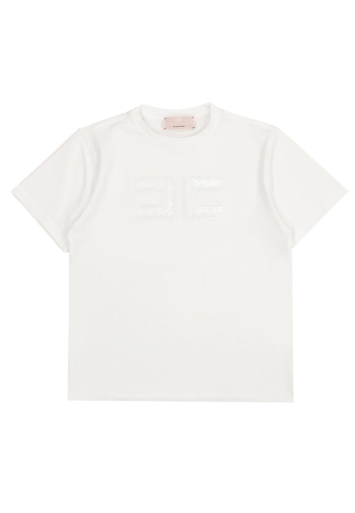 Elisabetta Franchi t-shirt bianca bambina in cotone