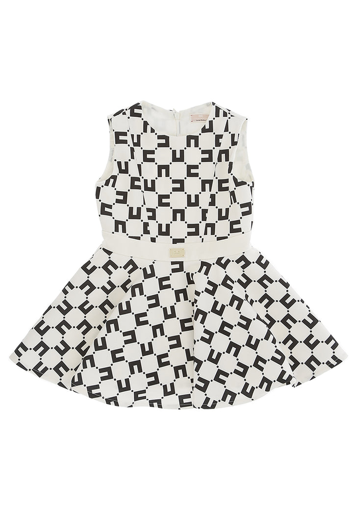 Elisabetta Franchi vestito bianco/nero neonata in crépe