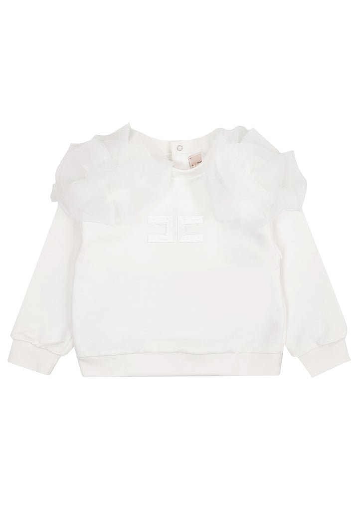 Elisabetta Franchi felpa bianca neonata in cotone