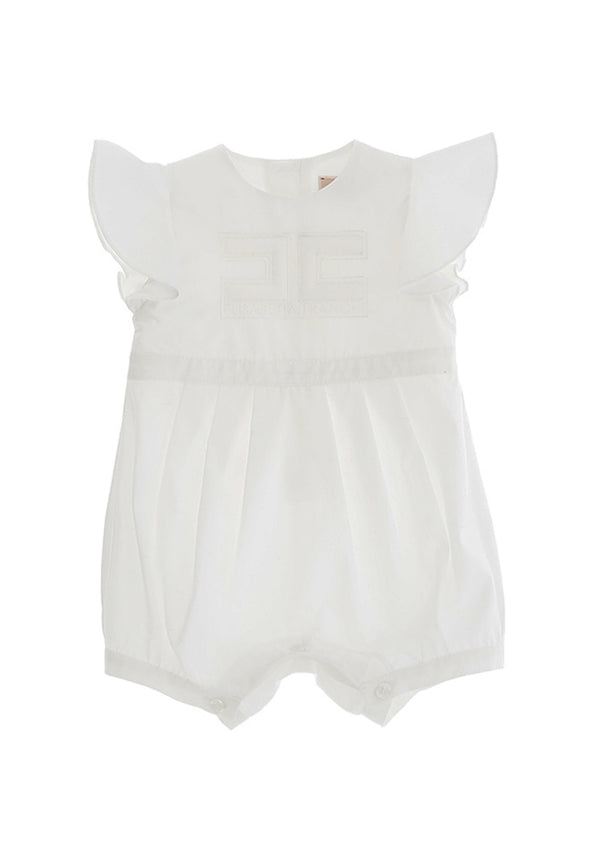 Elisabetta Franchi pagliaccetto bianco neonata in cotone