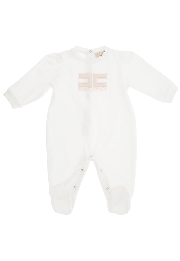 Elisabetta Franchi tutina bianca neonata in cotone