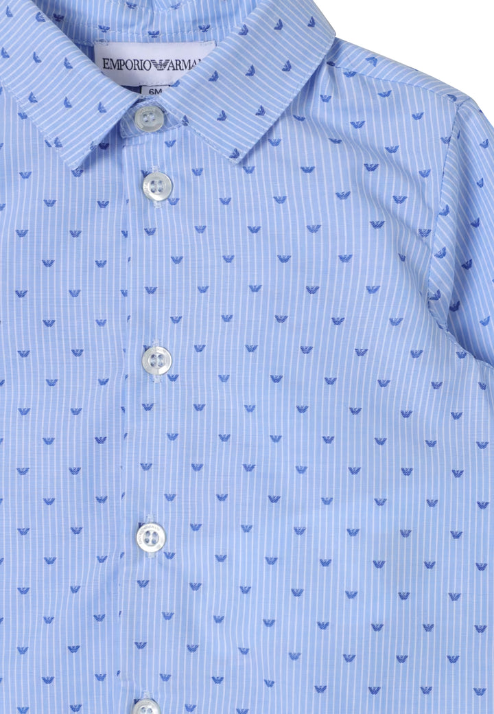 Emporio Armani camicia azzurra neoanto in cotone