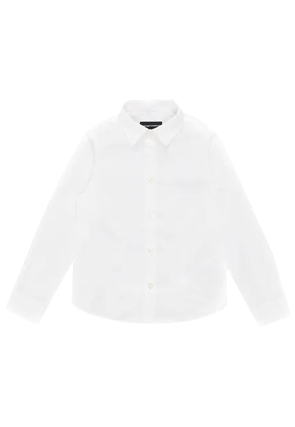 Emporio Armani camicia bianca bambino in misto cotone