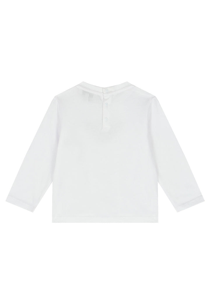 Emporio Armani t-shirt bianca neonato in jersey di cotone