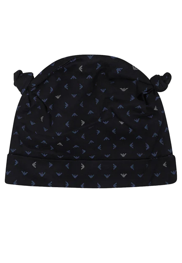 Emporio Armani cappello blu navy neonato in cotone