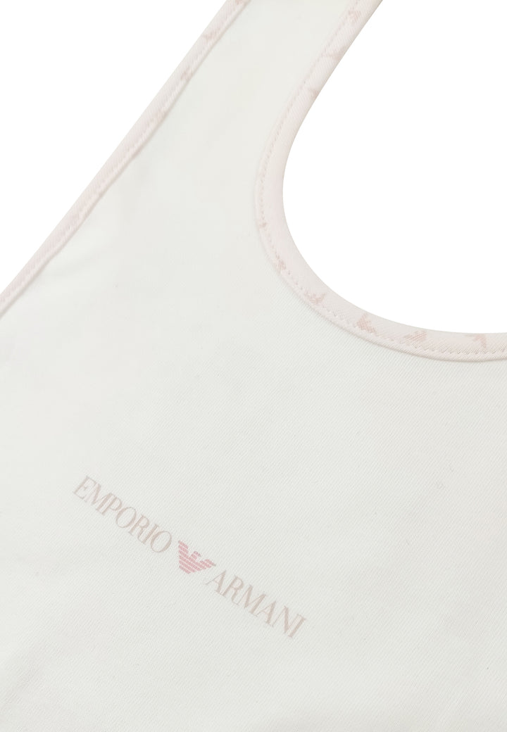 Emporio Armani set bavette rosa/bianco neonata in cotone
