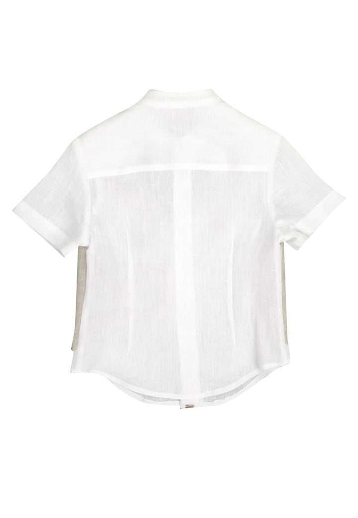 ViaMonte Shop | Fay camicia/gilet bianca/beige neonato in lino