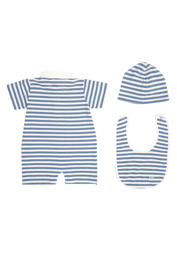 ViaMonte Shop | Fay completo bianco/azzurro neonato in bambù