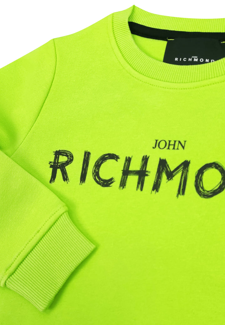 John Richmond felpa verde lime bambino in cotone