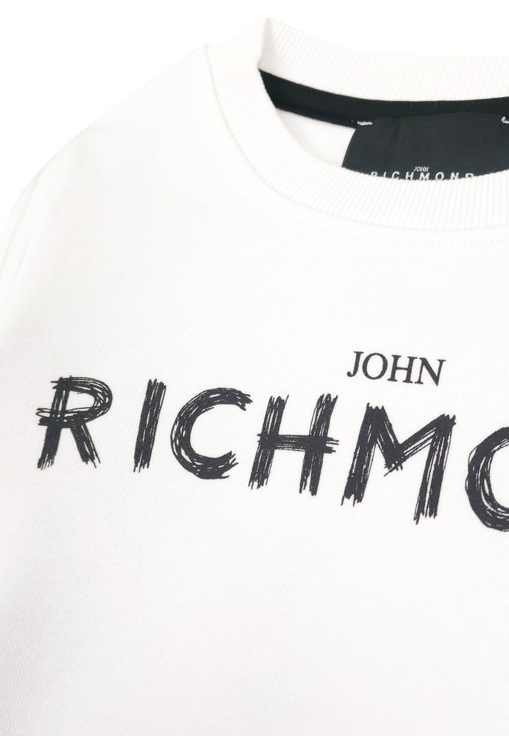 John Richmond felpa bianca bambino in cotone