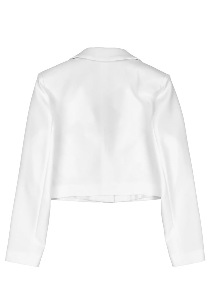 Miss Blumarine giacca bianca bambina in tessuto tecnico