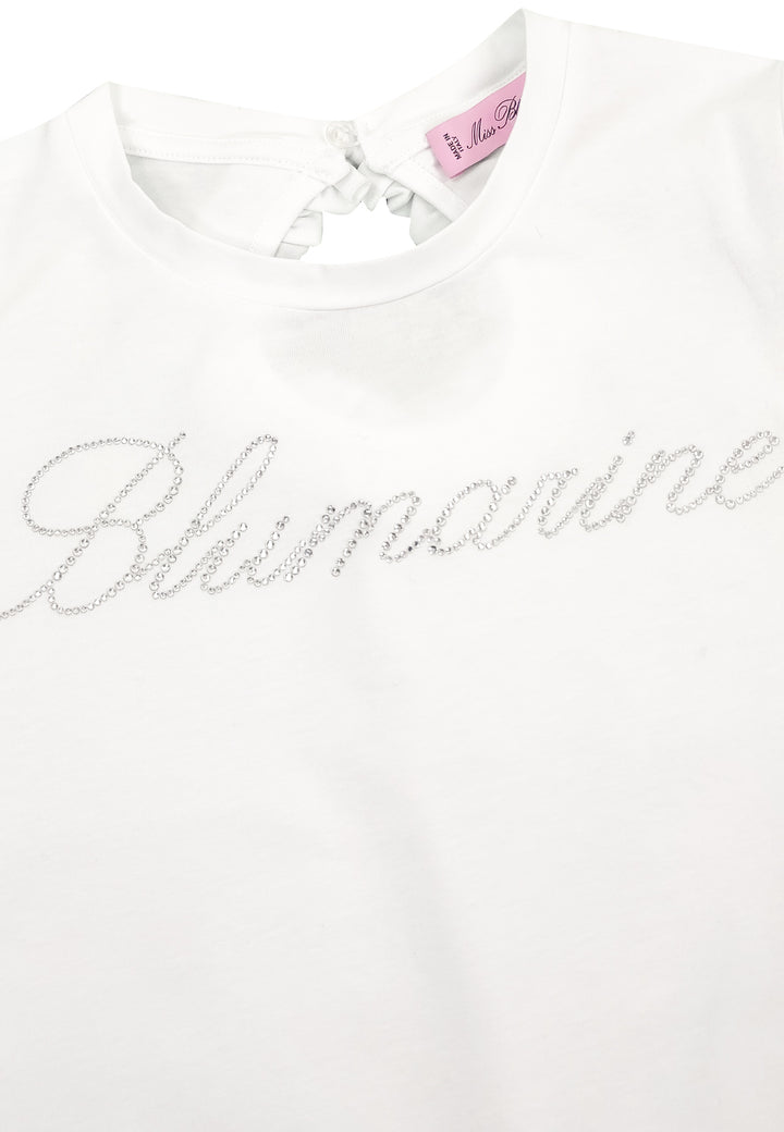 Miss Blumarine t-shirt bianca bambina in cotone