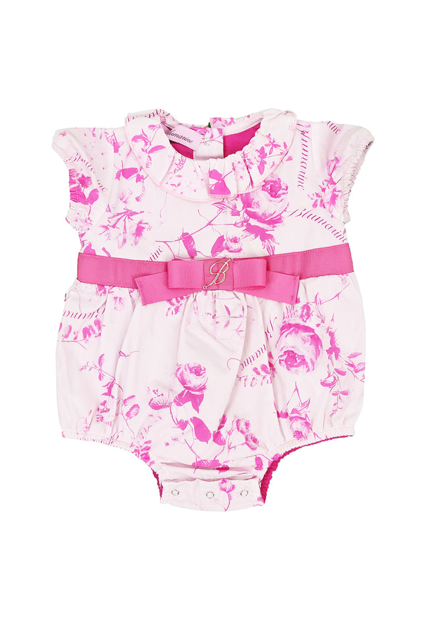 Miss Blumarine pagliaccetto rosa neonata in cotone