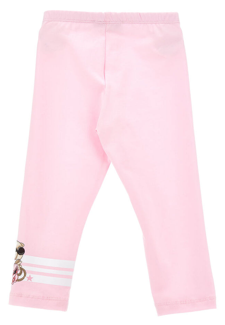 Monnalisa leggings rosa bambina in cotone