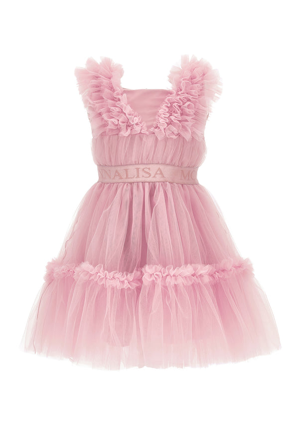 Monnalisa vestito rosa bambina in tulle