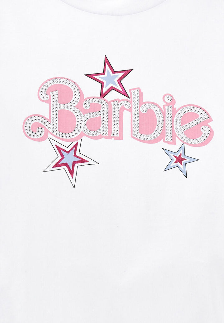 Monnalisa t-shirt Barbie bianca bambina in cotone