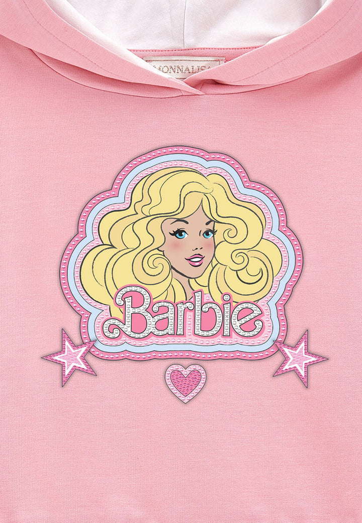 Monnalisa felpa Barbie rosa bambina in cotone