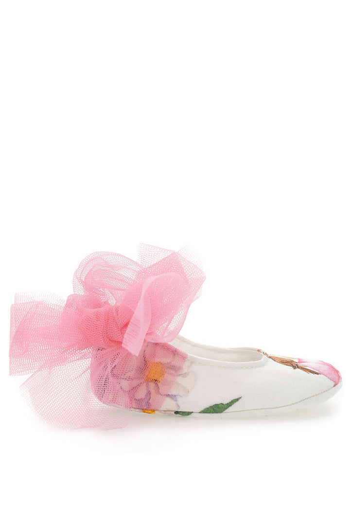 Monnalisa scarpe bianche neonata in cotone