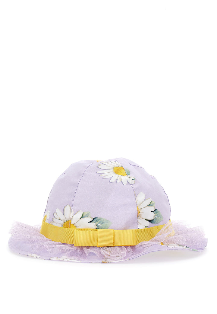 Monnalisa cappello lilla bambina in tela