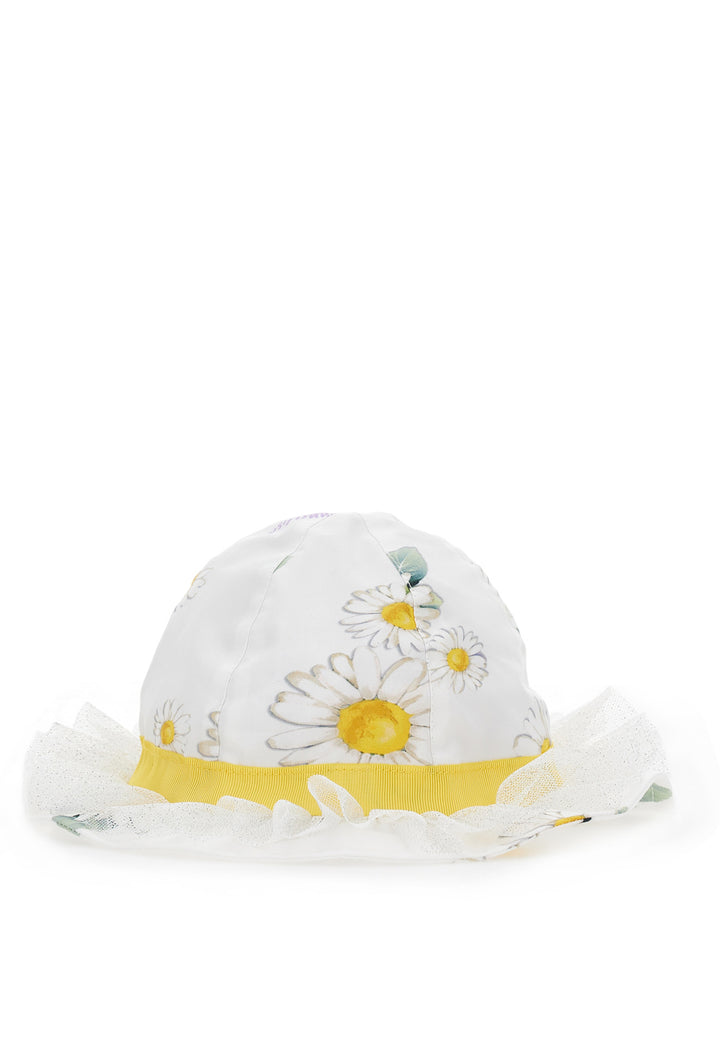 Monnalisa cappello bianco bambina in tela