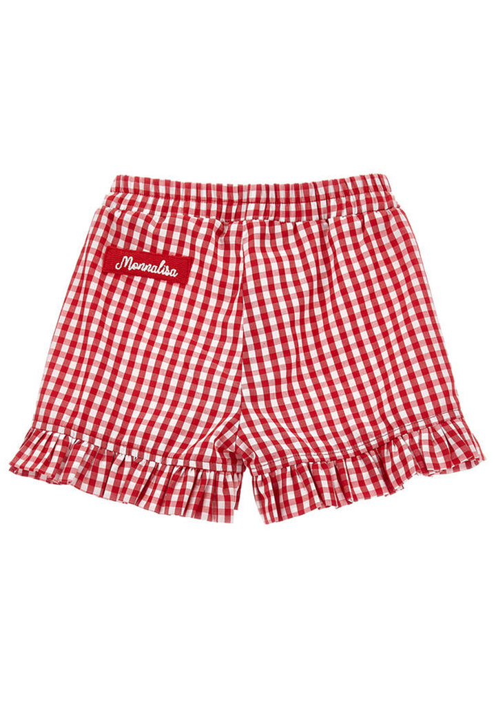 Monnalisa shorts rosso neonata in misto cotone