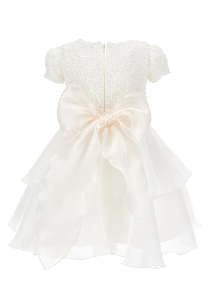 Monnalisa vestito bianco neonata in macramé