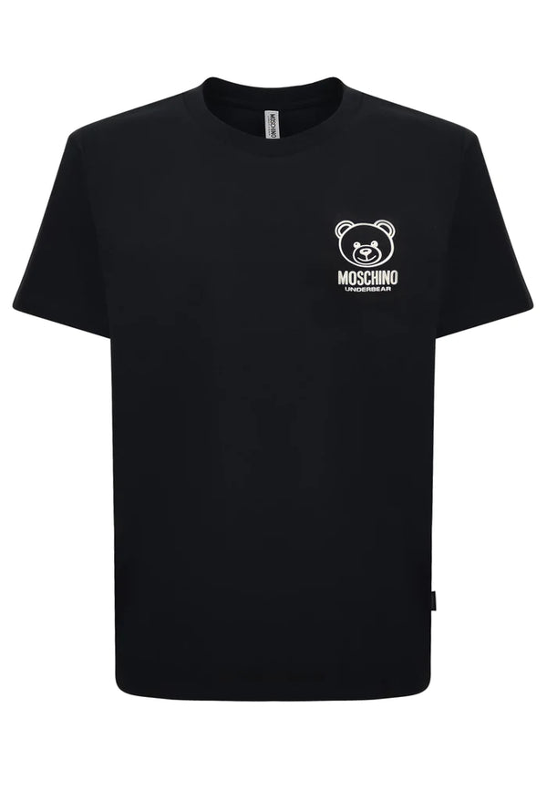 탄성 면화물의 Moschino Black 티셔츠 남자