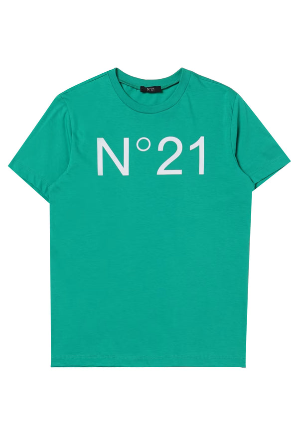 ViaMonte Shop | N°21 t-shirt verde bambino in cotone