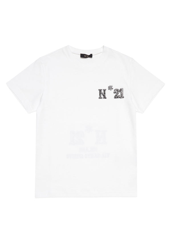 ViaMonte Shop | N°21 t-shirt bianca bambino in cotone