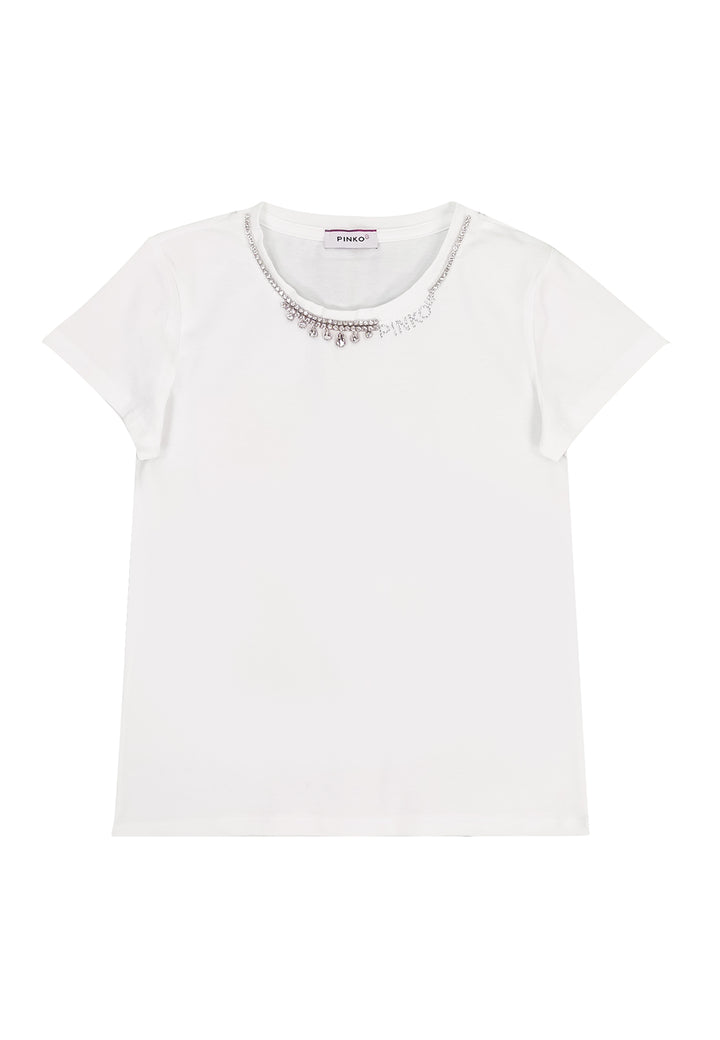 Pinko t-shirt bianca bambina in cotone