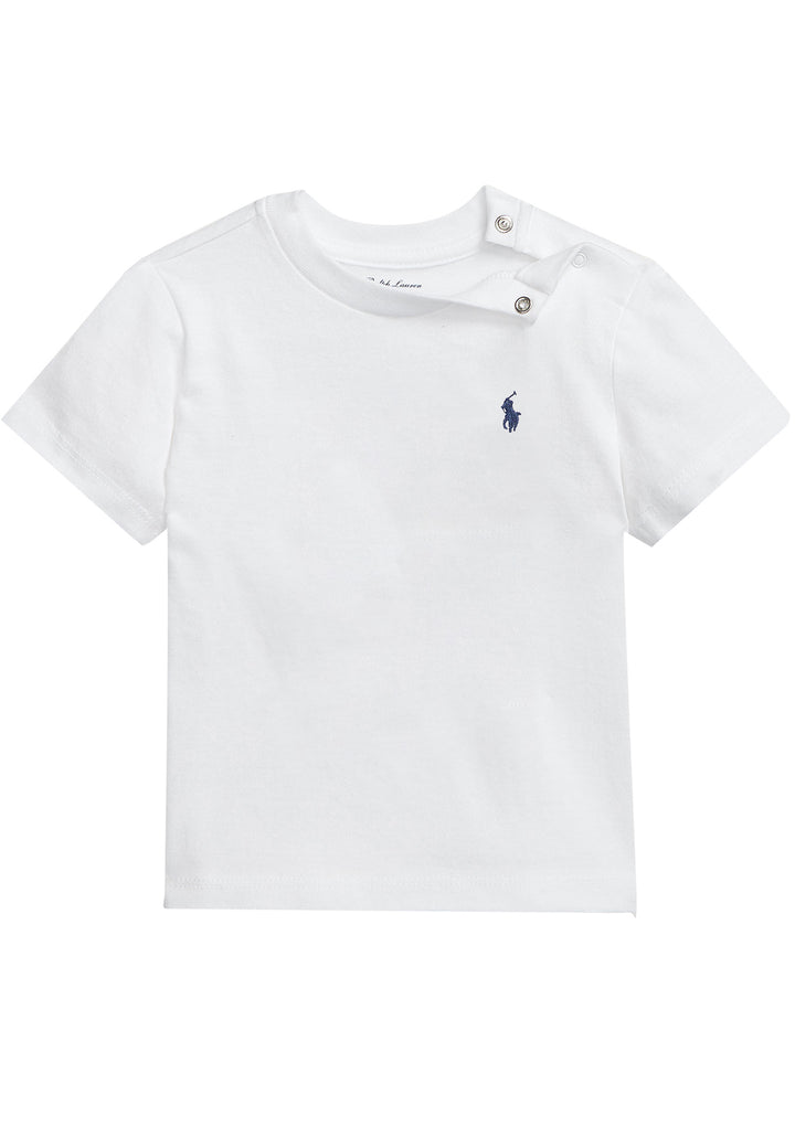 Ralph Lauren t-shirt bianca neonato in cotone