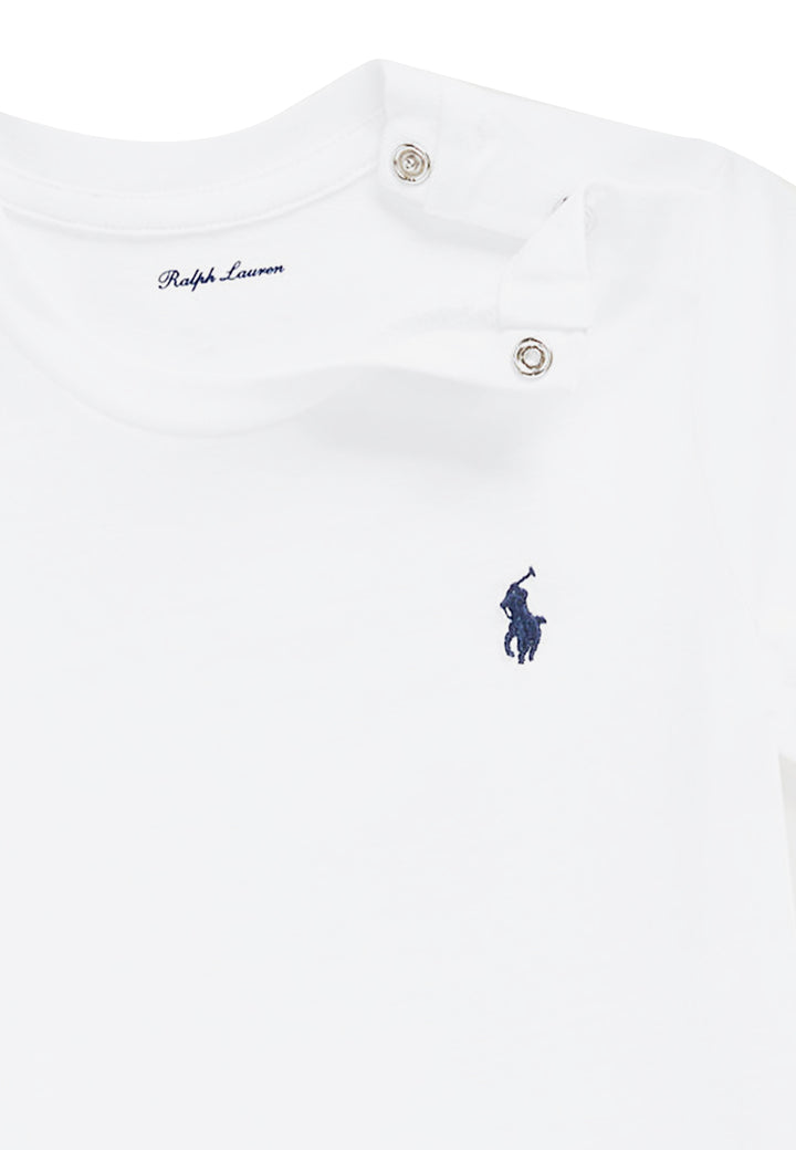 Ralph Lauren t-shirt bianca neonato in cotone