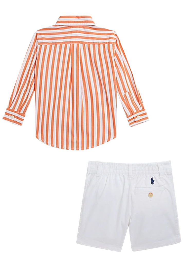 Ralph Lauren completo bianco/arancione neonato i cotone