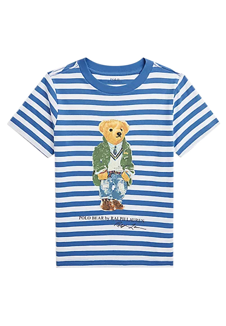 Ralph Lauren t-shirt blu/bianca bambino in cotone