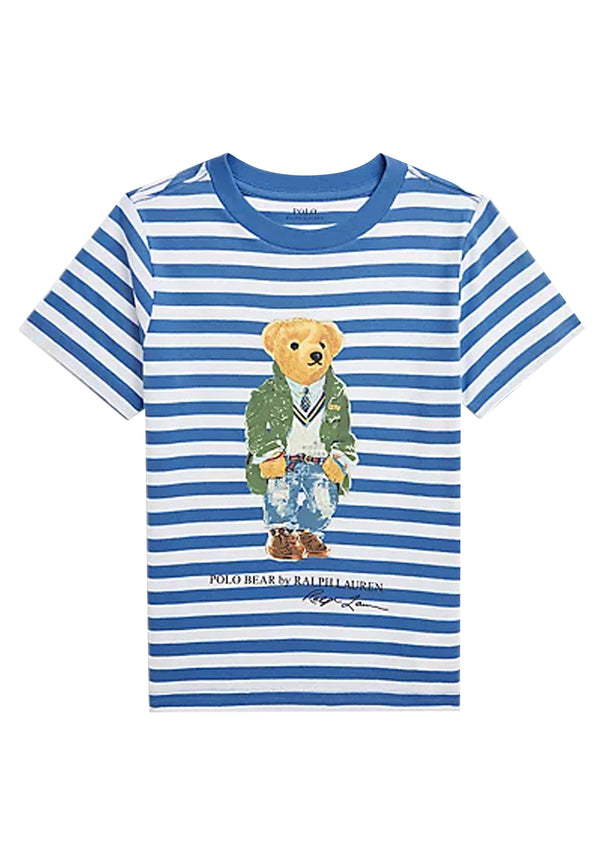 Ralph Lauren t-shirt blu/bianca bambino in cotone