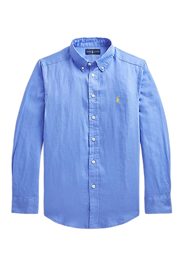 Ralph Lauren camicia azzurra bambino in lino