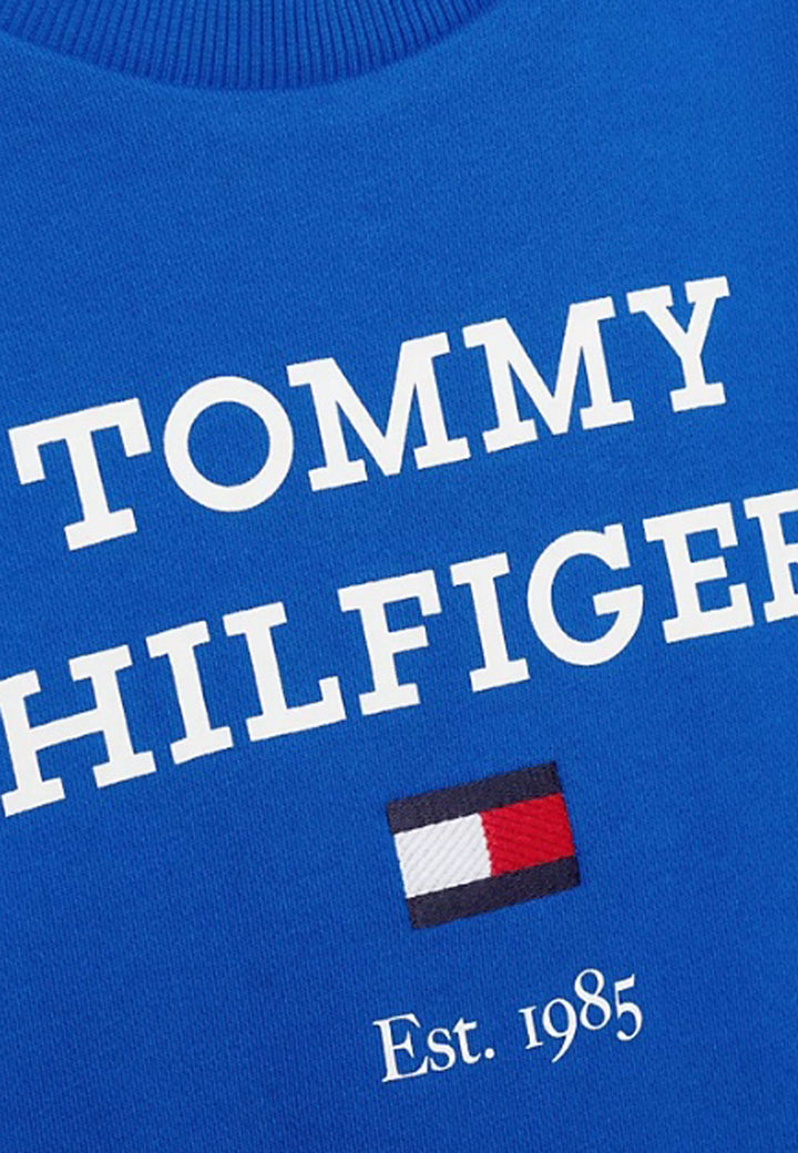 Tommy Hilfiger felpa blu bambino in cotone